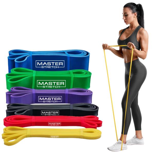 Master Stretch Natural Latex Resistance Bands – 5 Pack Strength & Stretch Set