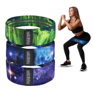 Master Stretch 8cm Sublimated Fabric Resistance Bands – 3 Pack Core Training Set